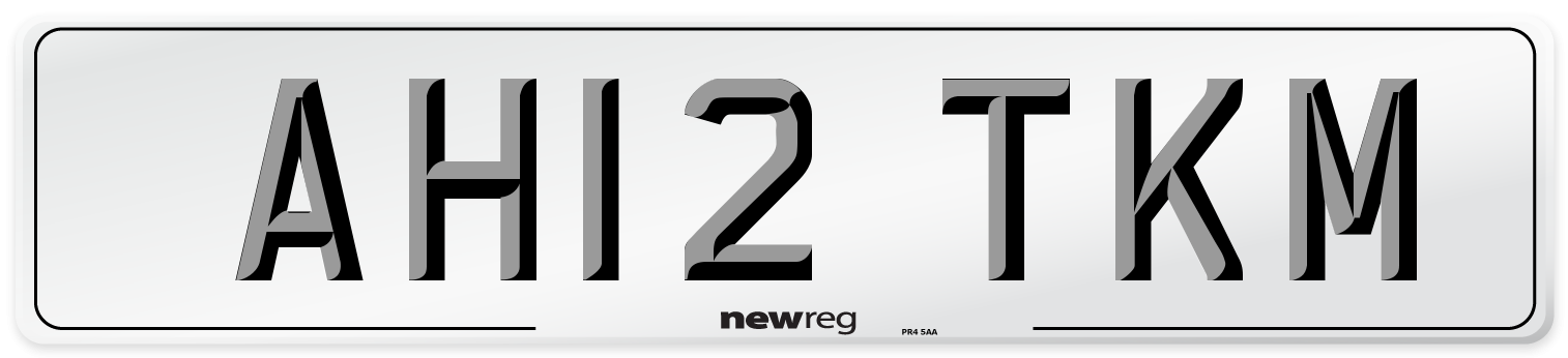 AH12 TKM Number Plate from New Reg